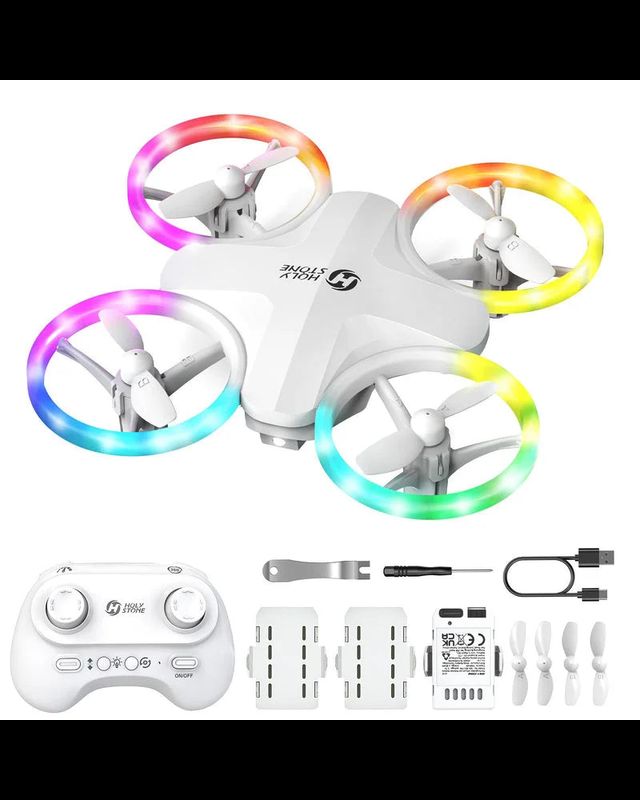 Holy Stone HS180 LED Mini Drone for Kids Beginners with 3 Batteries, 21 Min Flight, Colorful Lights, One Key Start, 3D Flips & Circle Fly